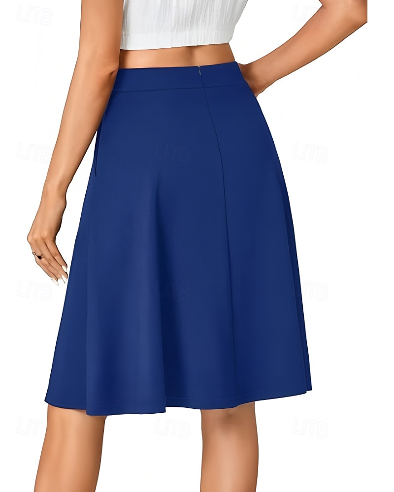 Femmes Jupe Occasionnel Au-dessus du genou Taille Basse Jupes Uni Avec Poches Micro-Élastique Vacances Rue Noir Rouge Bleu Marron Automne Polyester de 2025 ? $20.99 –P20