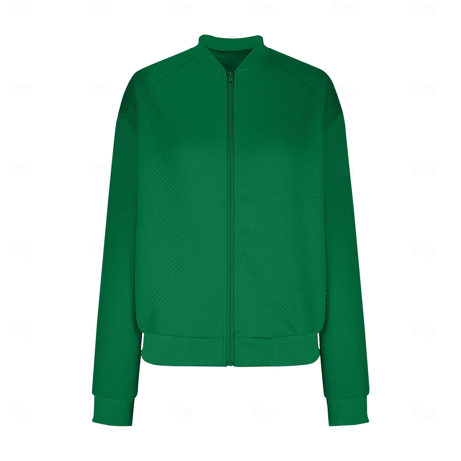 Women's Casual Jacket Sport Jacket Textured Jackets Office / Career Daily Wear Going out Fall Regular Coat Stand Collar Regular Fit Warm Vintage Style Lady Casual Jacket Long Sleeve non-printing 2025 - $26.99 –P20