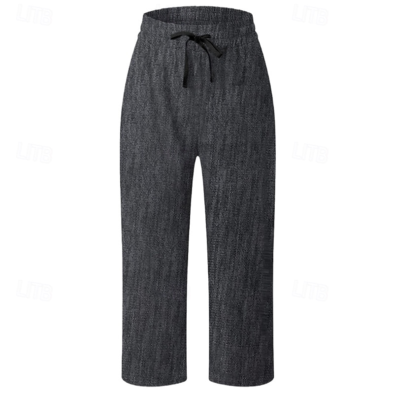 Femmes Jambe large Chinos Occasionnel Longueur mollet Naturel Uni in in france they say Pontalon wide leg Confortable Respirabilité Décontracté Quotidien Noir Blanche Vin Vert Véronèse Printemps de 2025 ? $16.99 –P11