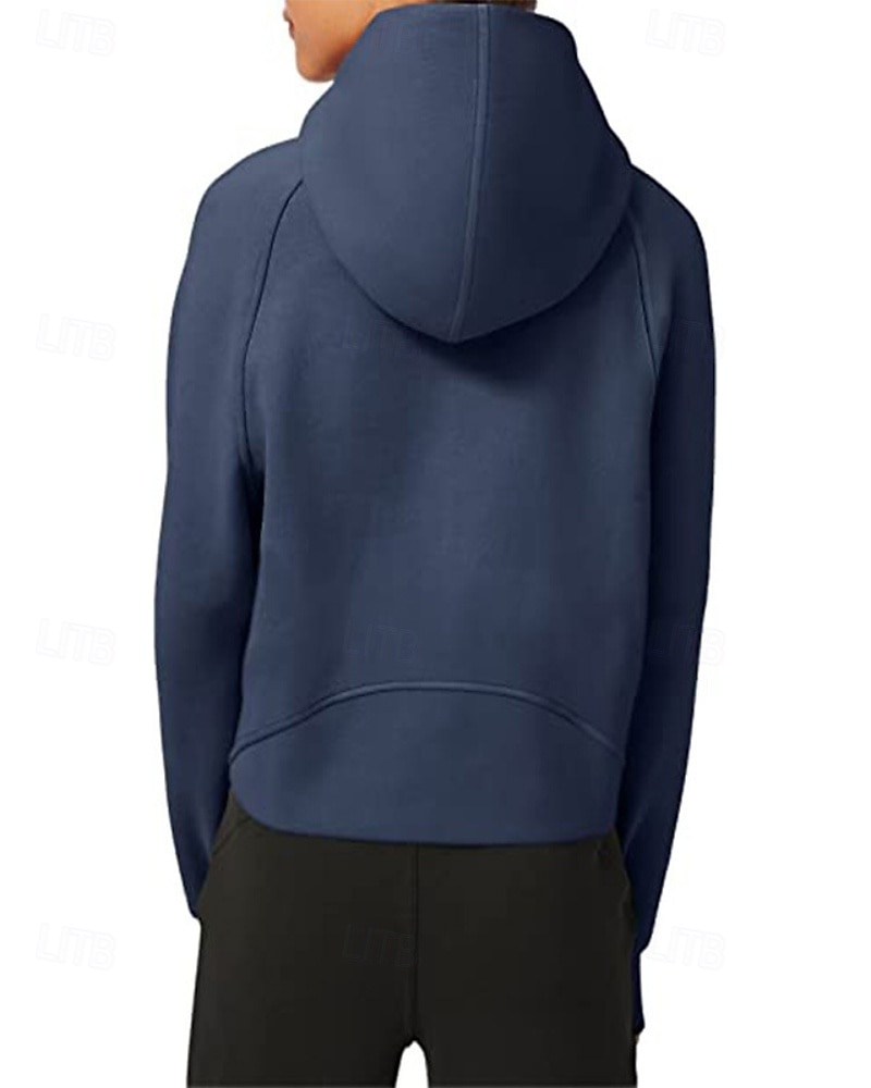 Women's Pullover Hoodie Sweatshirt Plain Streetwear Casual Long Sleeve Hooded Regular Tops Street Holiday Zipper Light Pink Black Pink Red Navy Blue Winter 2025 - $25.99 –P2