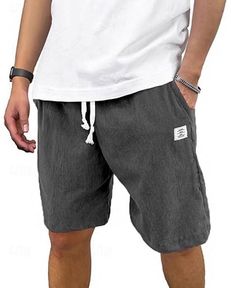 Per uomo Shorts Pantaloncini Estivi Pantaloncini casual Pantaloncini di velluto a coste Tasca Elastico in vita Coulisse Semplice Comodità Traspirante Corto All'aperto Vacanza Canotta sportiva Casual del 2025 a $15.49 –P12