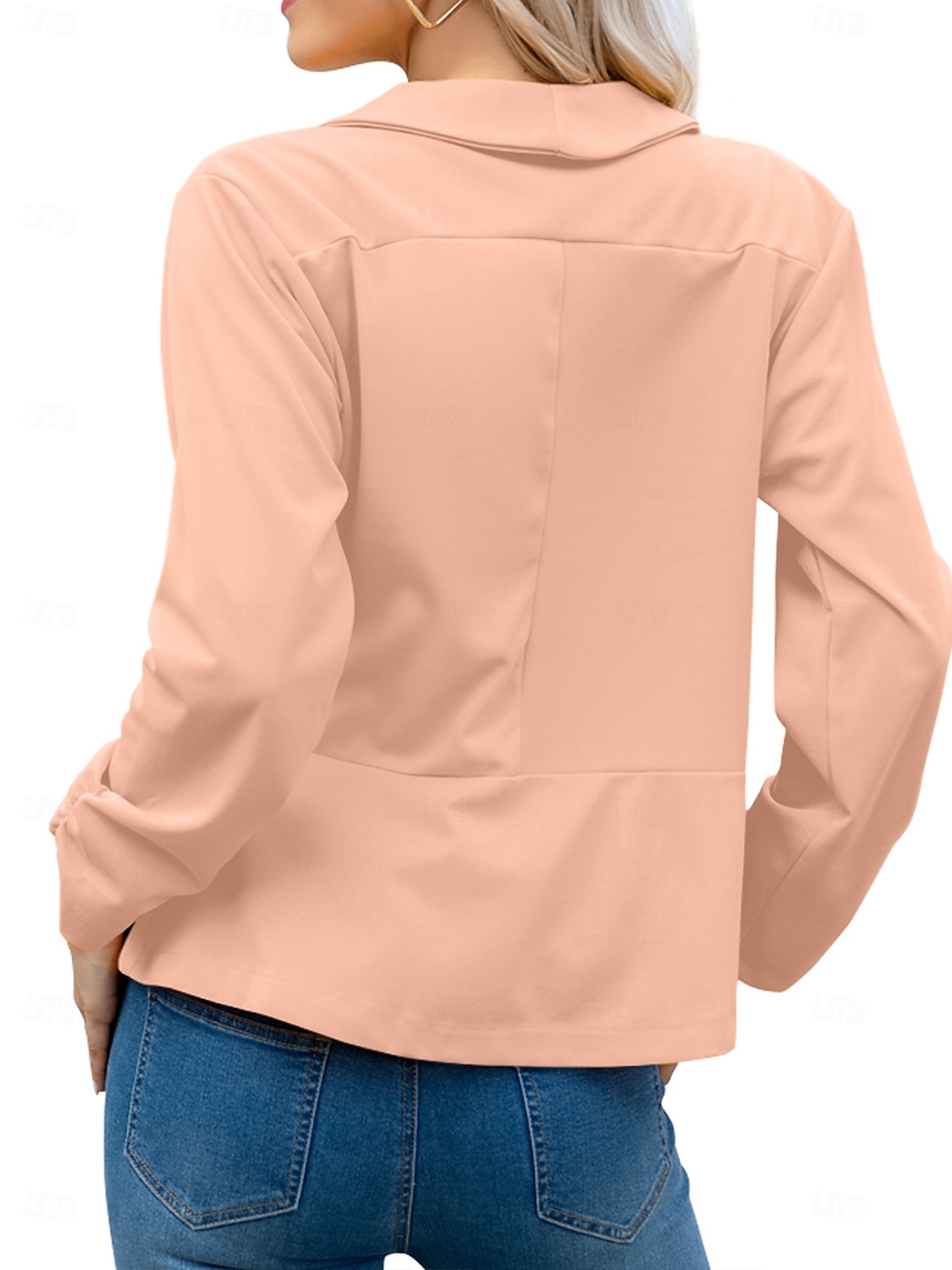 Femmes Blazer Confortable Respirant Coupe ajustée Mode Moderne Uni Travail Quotidien Régulier Col Rabattu Coupe régulière manche longue Vêtements d'extérieur Rose Claire Noir Blanche Printemps Automne de 2025 ? $26.99 –P9