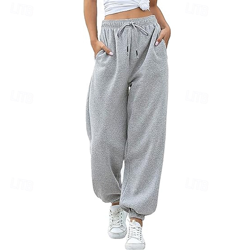 Per donna Pantaloni Cargo Pantaloni Eleganti Streetwear Casual Lunghezza intera Naturale Semplice Tasca Design con Coulisse Elastica Comodo All'aperto Streetwear Ferie Grigio scuro Aalbicocca Marrone del 2025 a $26.99 –P4
