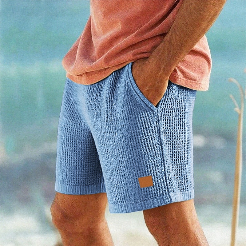 Homens Calções Waffle Calção Shorts de verão Shorts casuais Bolsos Cintura elástica Com Cordão Tecido Conforto Respirável Curto Ao ar livre Férias Desporto Casual Preto Branco de 2025 por $17.99 –P6