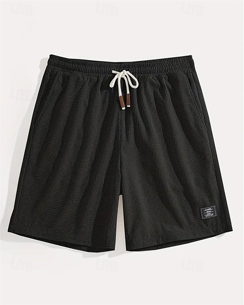 Męskie Szorty waflowe Szorty Letnie szorty Szorty na co dzień Kieszeń Elastyczny pas Ściągana na sznurek Równina Komfort Oddychający Do kolan Na zewnątrz Urlop Sportowy Codzienny Czarny Biały Średnio 2026 - $17.99 –P9