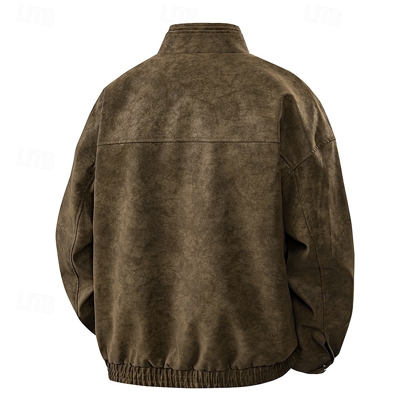 Per uomo Giacca Giacca Casual All'aperto Vacanza Caldo Cerniera Tasca Autunno Inverno Semplice Moda Streetwear Colletto Mao Regolare Nero Bianco Caffè Giacca del 2025 a $43.99 –P4