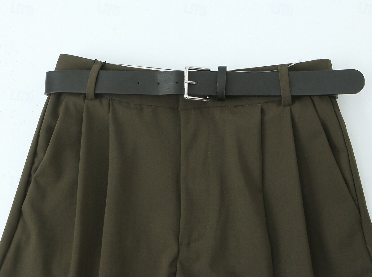 Per donna Gamba larga Chinos Casual Lunghezza intera Naturale Semplice Gamba larga Comodo Traspirabilità Casual Quotidiano Vinaccia Nero 1 # Nero Verde militare Primavera Autunno Vestibilità comoda del 2025 a $26.99 –P18