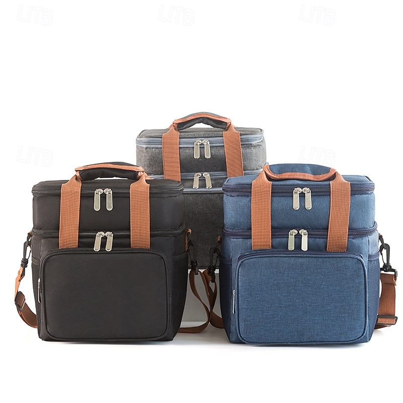 lunchväska för kvinnor och män för skolstart, kontorspicknick, vandring, strand, dubbellager, stor kapacitet, isolerad crossbody-lunchväska, vattentät kylväska för utomhuspicknick 2025 - $17.99 –P1
