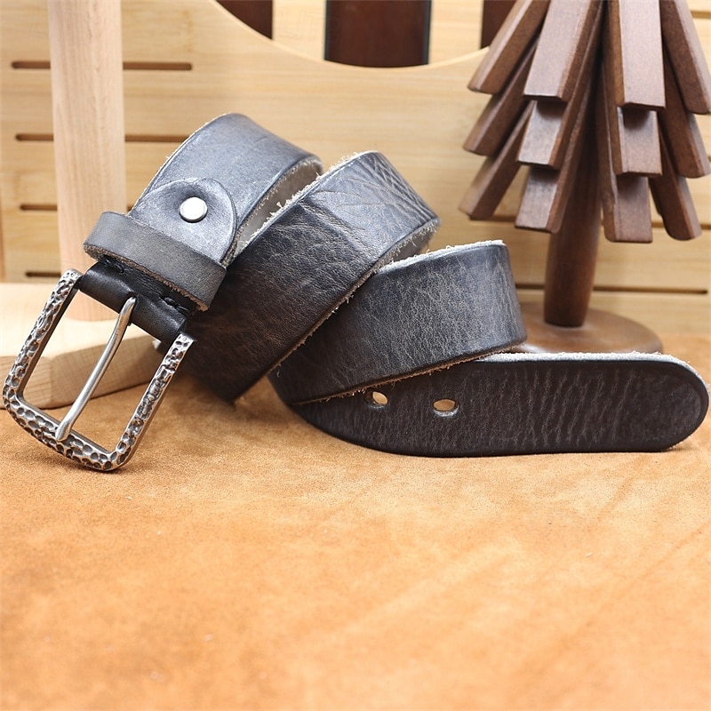 Men's Belt Waist Belt Black Kakhi Dermis Alloy Durable Adjustable Plain Outdoor Daily 2025 - $24.99 –P8
