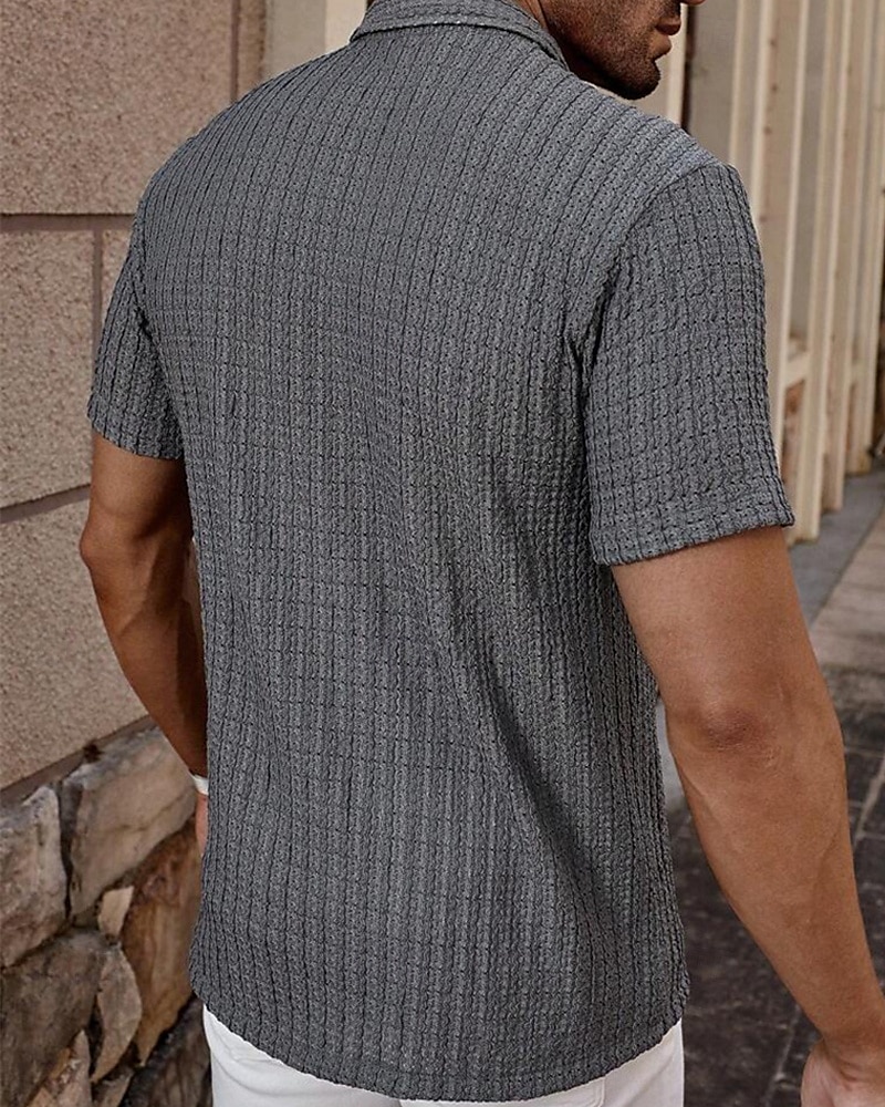 Per uomo Camicia Camicia Estiva Camicia casual Camicia da Spiaggia Camicia con Bottoni Marrone Scuro Nero Bianco Verde chiaro Blu Manica Corta Semplice Bavero Vacanza Camicia hawaiana Abbigliamento del 2025 a $23.99 –P16
