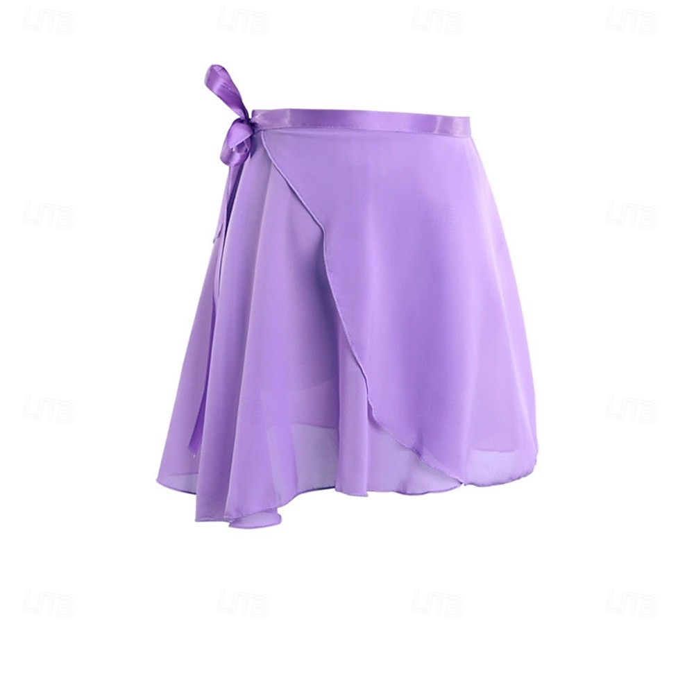 Volwassen balletdansrok, elastische taille chiffon halve rok met lintstrik, ideaal voor de training &balletopleiding 2025 - $19.49 –P17