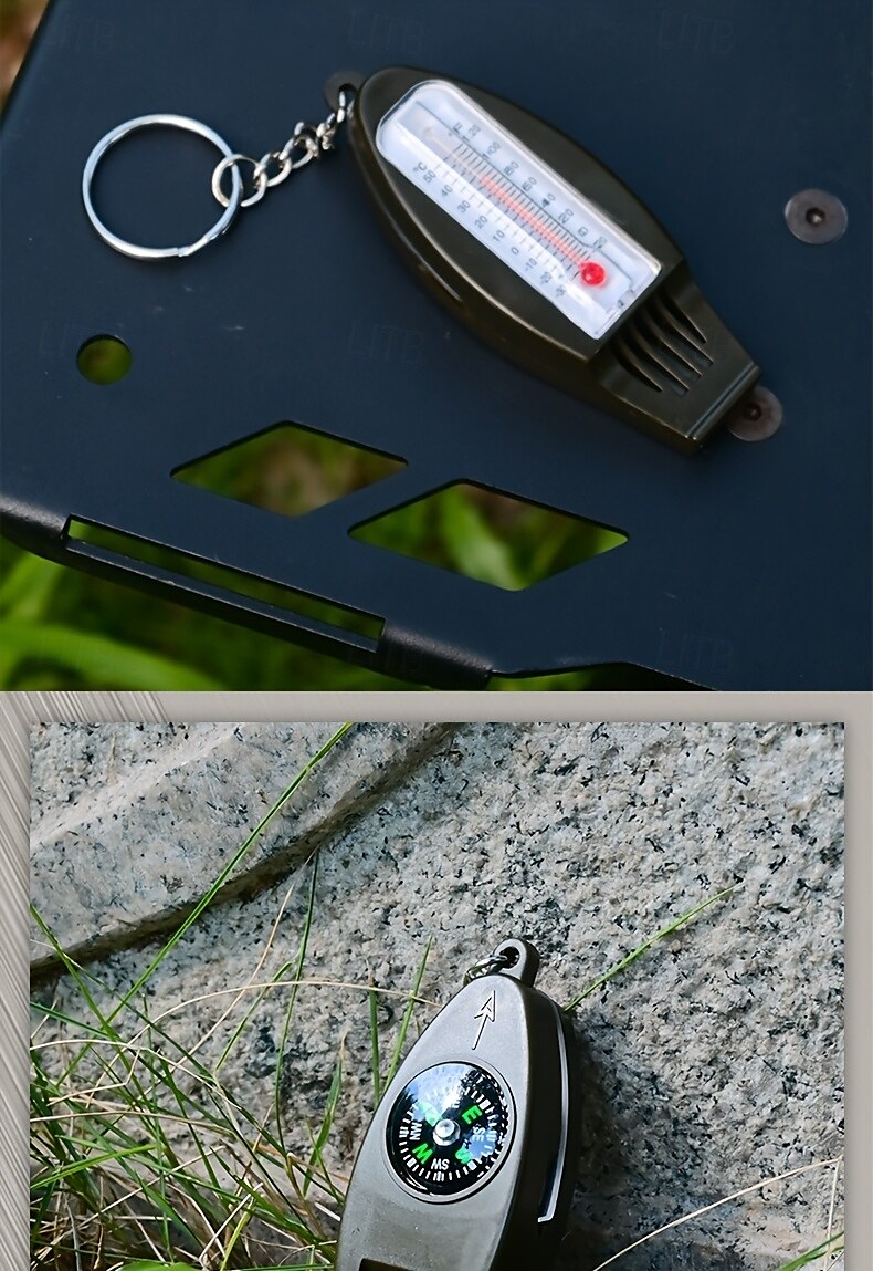 4-in-1 Outdoor Survival Tool Compass Magnifying Glass Thermometer & Emergency Whistle - Durable ABS Material 2025 - $7.99 –P15