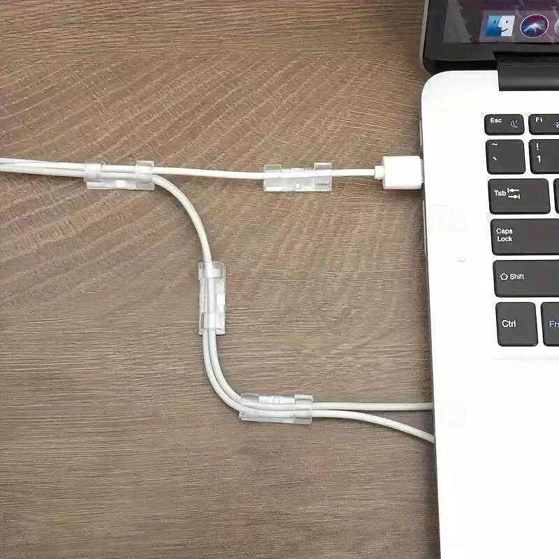 100 transparente selbstklebende Kabelclips für die Verwaltung von Netzkabeln, langlebige Kabelorganisatoren aus durchsichtigem Kunststoff, Kabelhalter für die Wand und unter dem Schreibtisch, 2025 - $9.49 –P9