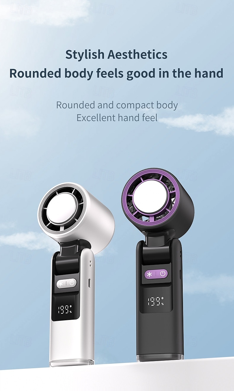 Handheld Small Fan Portable New Charging Turbine Outdoor High-speed Violent Ice-compressed Cooling Fan 2025 - $26.99 –P10