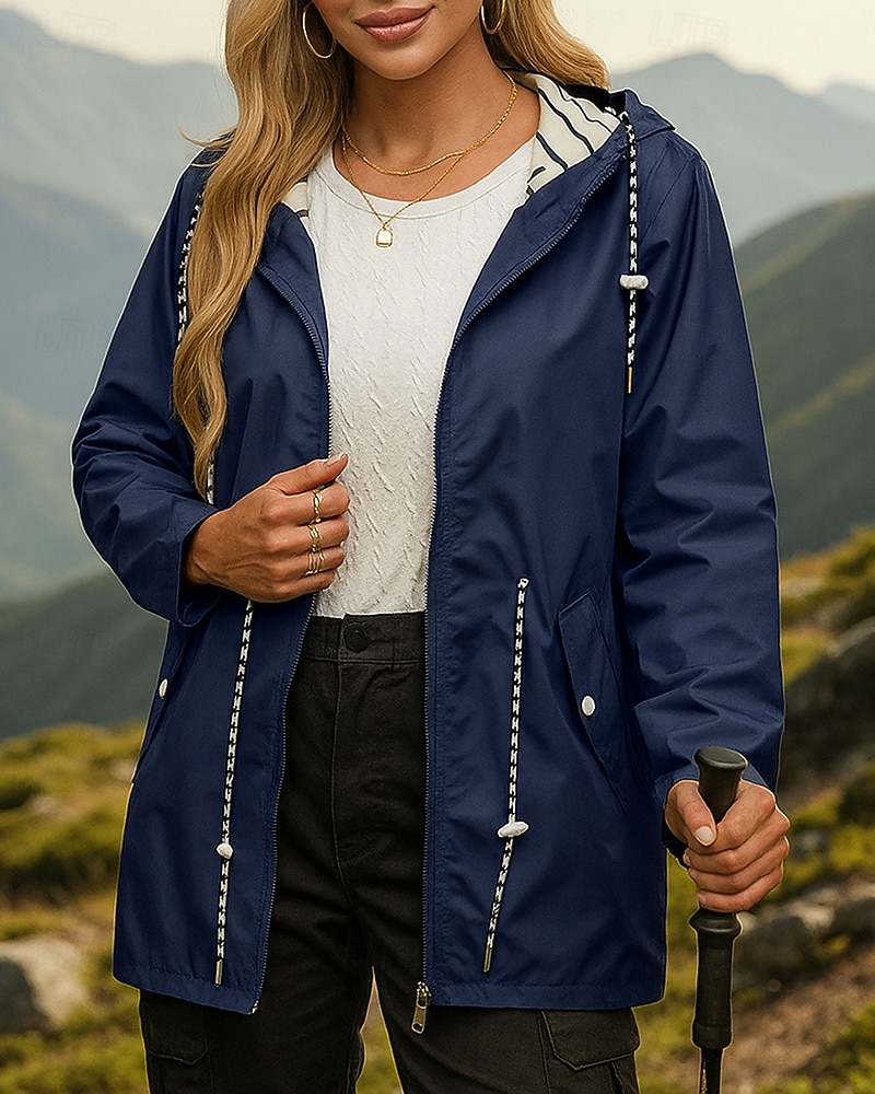 Women's Windbreaker Softshell Jacket Hiking Jacket Outdoor Waterproof Windproof Hiking Outfits Hiking Clothes Spring Autumn / Fall Top Camping / Hiking / Caving Running Black Yellow Pink 2025 - $34.99 –P3