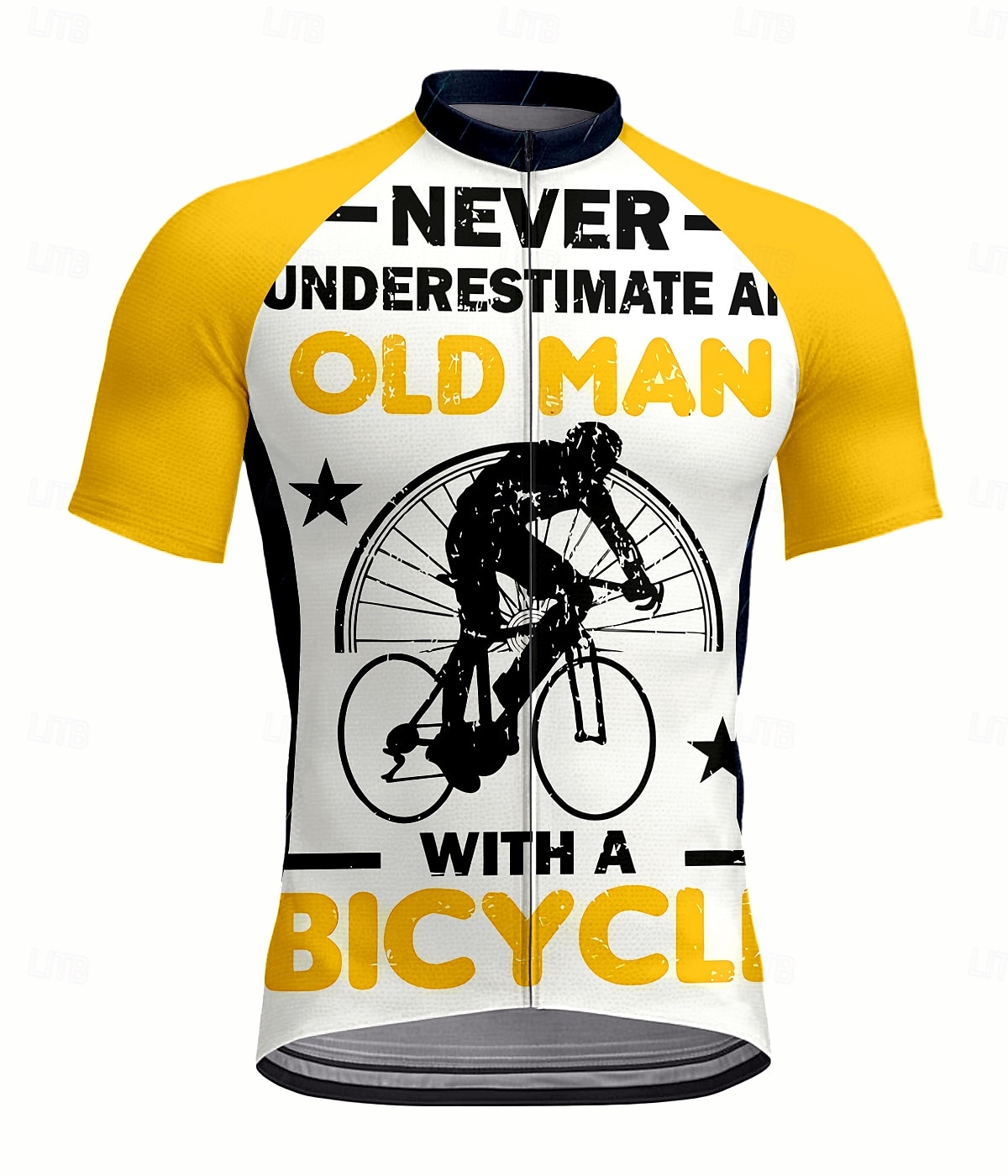 Homens Camisa para Ciclismo Manga Curta Moto Camisa / Roupas Para Esporte Blusas com 3 bolsos traseiros Resistente a UV Secagem Rápida Zíper Frontal Tiras Refletoras Amarelo Esportes Roupa de 2025 por $28.99 –P1