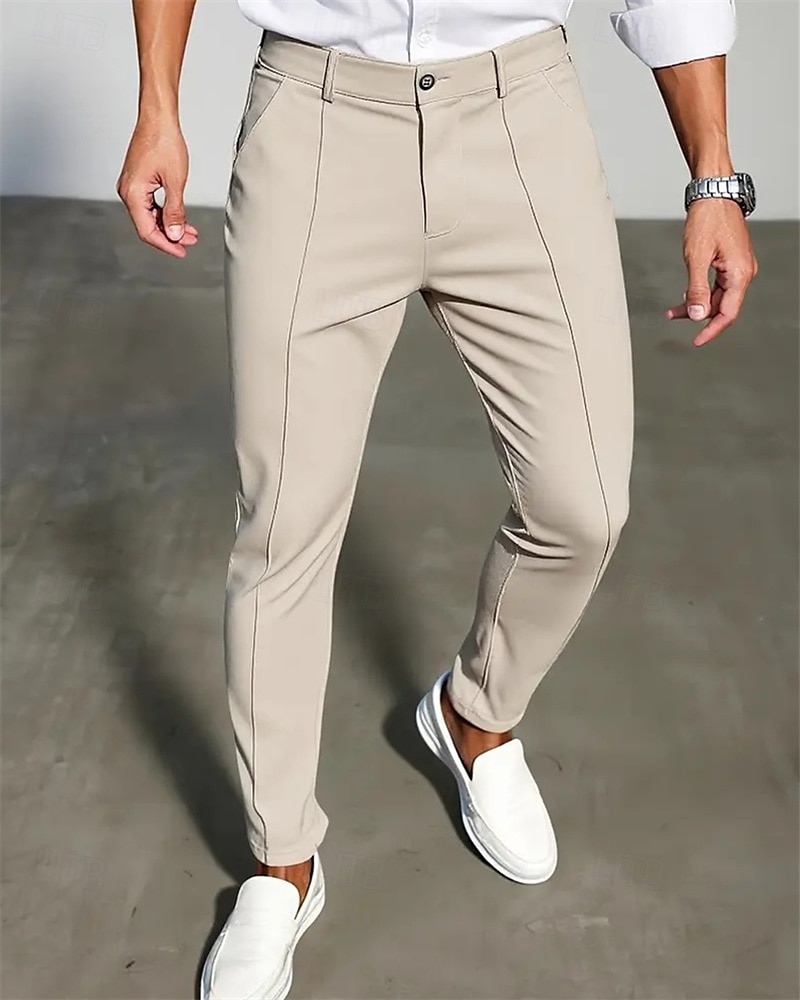 Herren Anzughose Slim Fit Hose Chinos Tasche Knöpfe Einfach Komfort Formell Party Arbeit Mode Klassicher Stil Schwarz Dunkelblau Mikroelastisch 2025 - $23.99 –P2