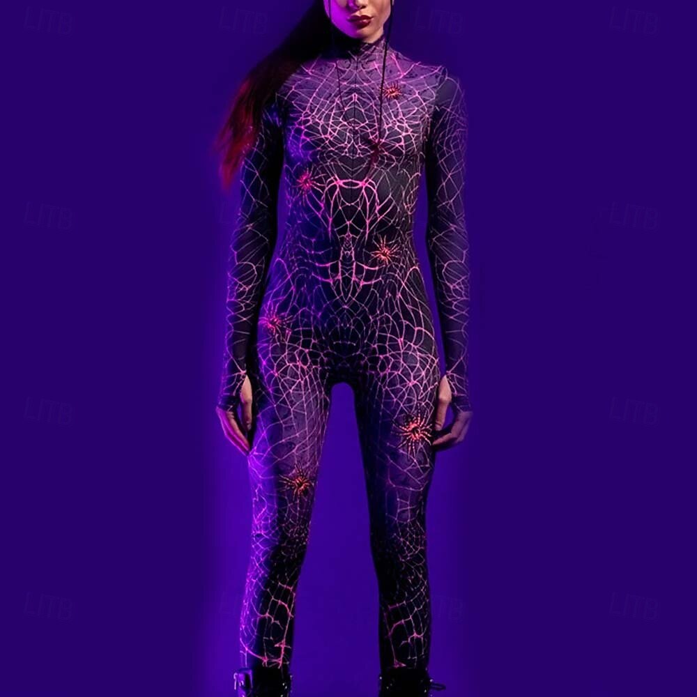 Combinaison en toile d'araignée pour Halloween, costumes de groupe pour couples, combinaison intégrale, costume effrayant pour hommes, femmes, garçons, enfants, adultes, performance, fête, club, de 2025 ? $29.99 –P8