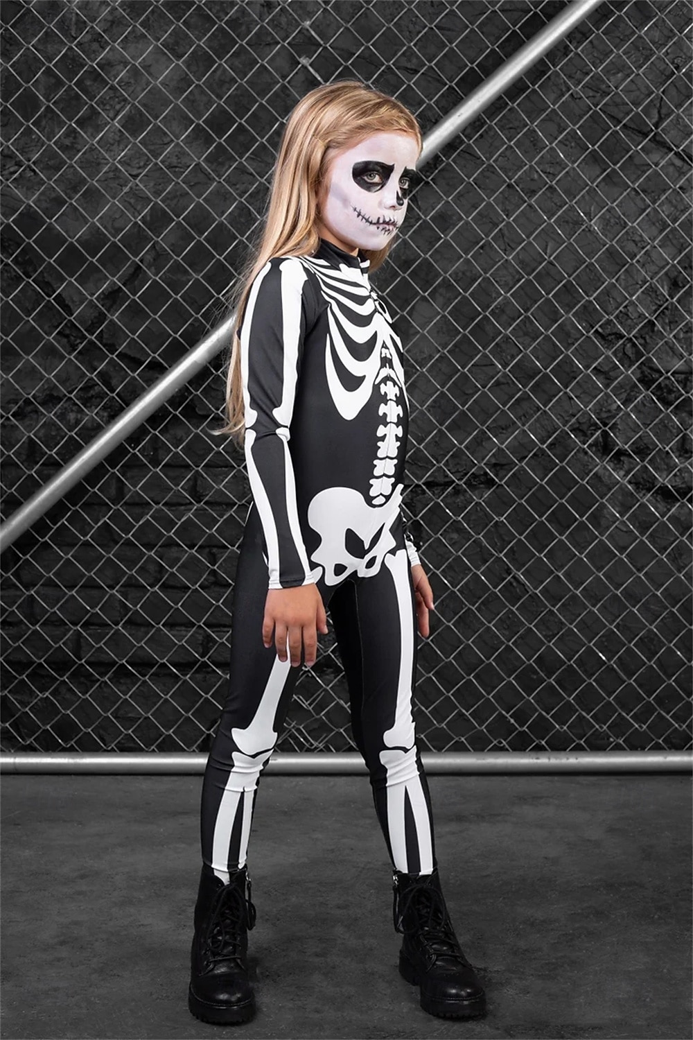 koponya csontváz test halloween csoportos páros jelmezek teljes testes macskaruha ijesztő jelmez férfi női fiú gyermek felnőttek előadás buli klub halloween karnevál halottak napja könnyű 2025 - $29.99 –P4