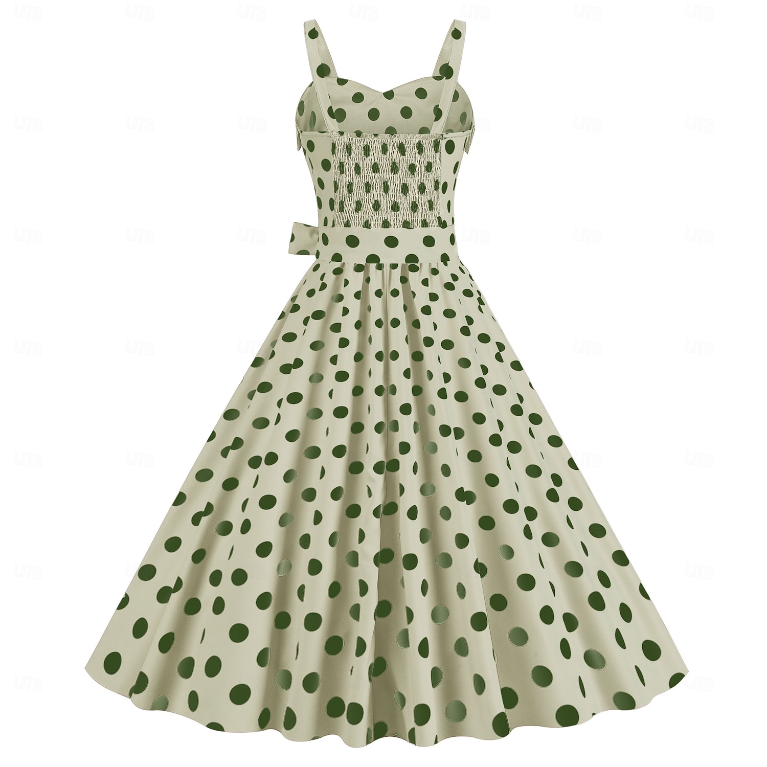 Retro 50. léta Rockabilly Polední Šaty Houpací šaty Flare šaty S páskem Popruh na špagety Puntíkované A-Linie Dámské Karneval Denní nošení Čajový dýchánek Retro tematická párty Dospělí Šaty Jaro léto 2025 - $24.99 –P13