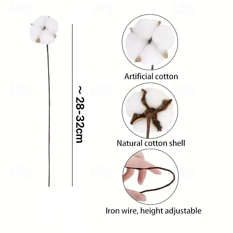 20 paquetes de flores secas con tallos artificiales, tallos de plantas artificiales rústicas para jarrones, decoración del hogar, coronas y adornos navideños. 2025 - $15.49 –P4