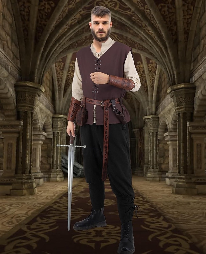 Ρετρό / Βίντατζ Μεσαίωνα Αναγέννησης Παντελόνια Σύνολα Ζώνη Μέσης Πειρατής Βίκινγκ Φανταχτερή Φόρεμα Ανδρικά Βίκινγκ Απόκριες Μασκάρεμα Επίδοση Μασκάρεμα LARP Ενηλίκων Πουκάμισο Παντελόνια Ζώνη 2026 - $90.99 –P2