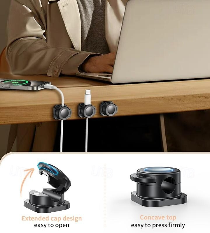 12 kpl magneettisia kaapelikiinnikkeitä työpöydän johdon järjestäjä auton johdonpidike latauskaapelin hallintapidikkeet usb-kuulokkeille puhelimen laturin pistokkeen johdonpidike 2025 - $9.49 –P8