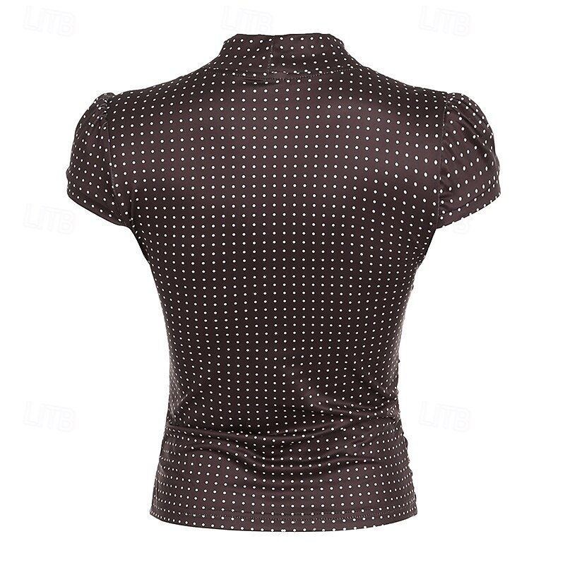 Retró 1950-es Rockabilly Blúz / Ing Pöttyös Jelmez Női Vakáció Alkalmi / Napi Felnőttek Blúz Tavaszi nyár 2025 - $27.99 –P2