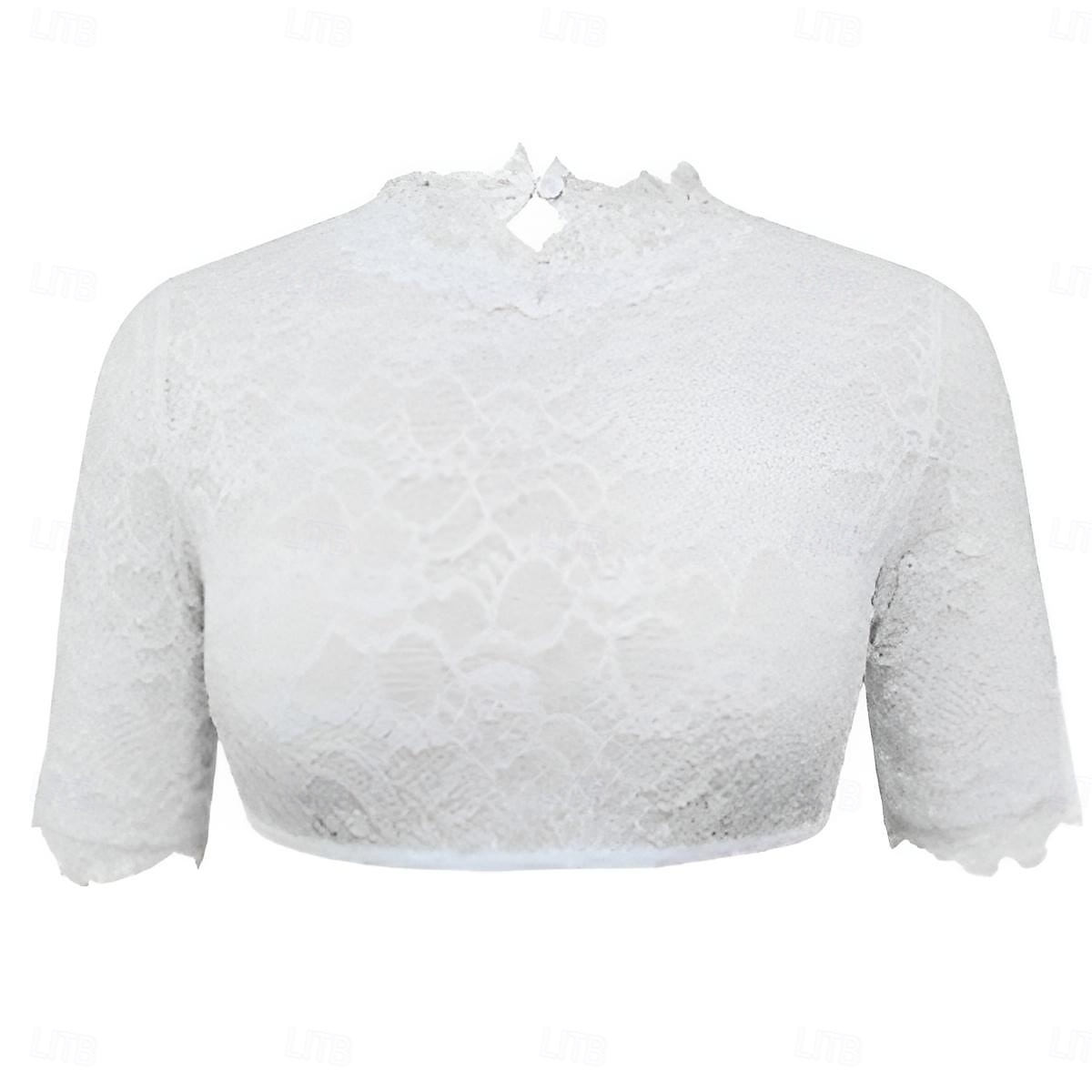 Oktoberfest Dirndl Blouse Lace Cropped Maid Bavarian German Munich Wiesn Women's Carnival Party Traditional Style Cloth 2026 - $18.99 –P3