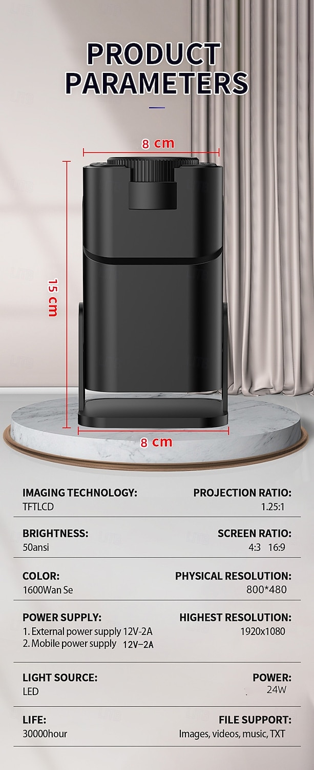 2025 New Y1S High Definition Mini LCD Projector Suitable for Home Theater and Outdoor Camping Remote Control Wireless Same Screen Playback on Mobile Phones with USB and Type Interfaces Suitable fo 2025 - $44.99 –P6