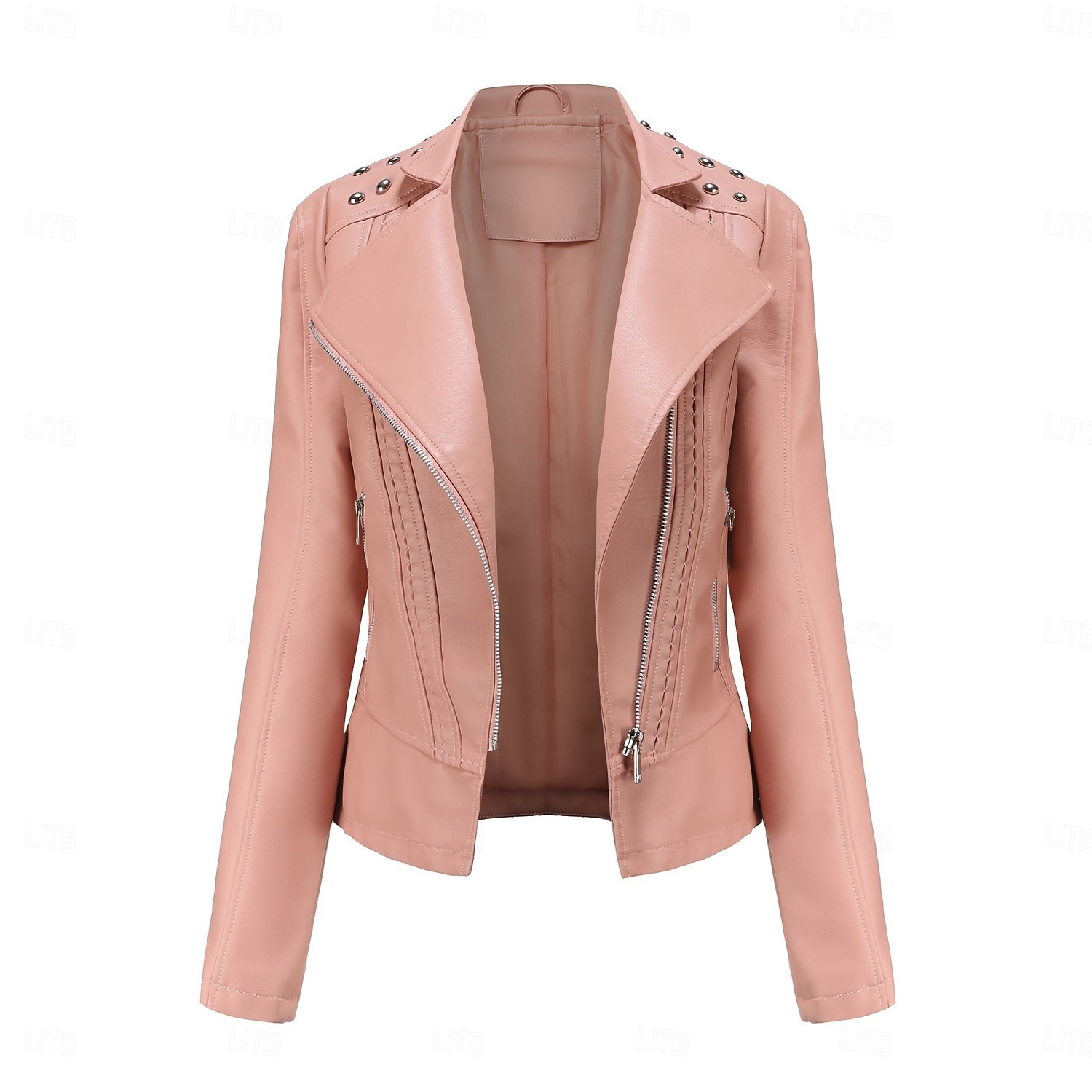 Per donna Giacca in Ecopelle Confortevole Tasca Cerniera completa Moda Stile da Strada Semplice All'aperto Casual Quotidiano Regolare Collo alla coreana Vestibilità regolare Manica Lunga Capispalla del 2025 a $44.99 –P16
