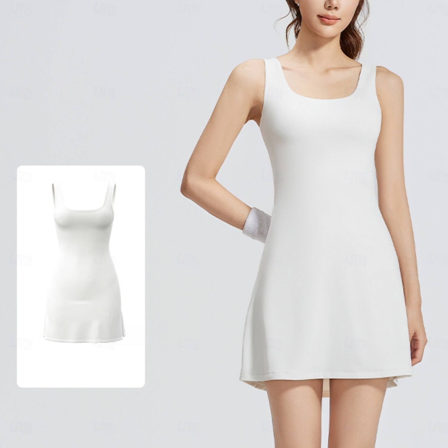 Női Egyszínű Teniszruha Teniszszoknyák rövidnadrággal 1 darab Ujjatlan Sportos Csökkenti a kopást Rugalmas Profesionalni Tenisz Futás Fitnesz Pántos U-alakú Szoknyák Ruhák Fekete Fehér Szürke Spandex 2025 - $35.99 –P12