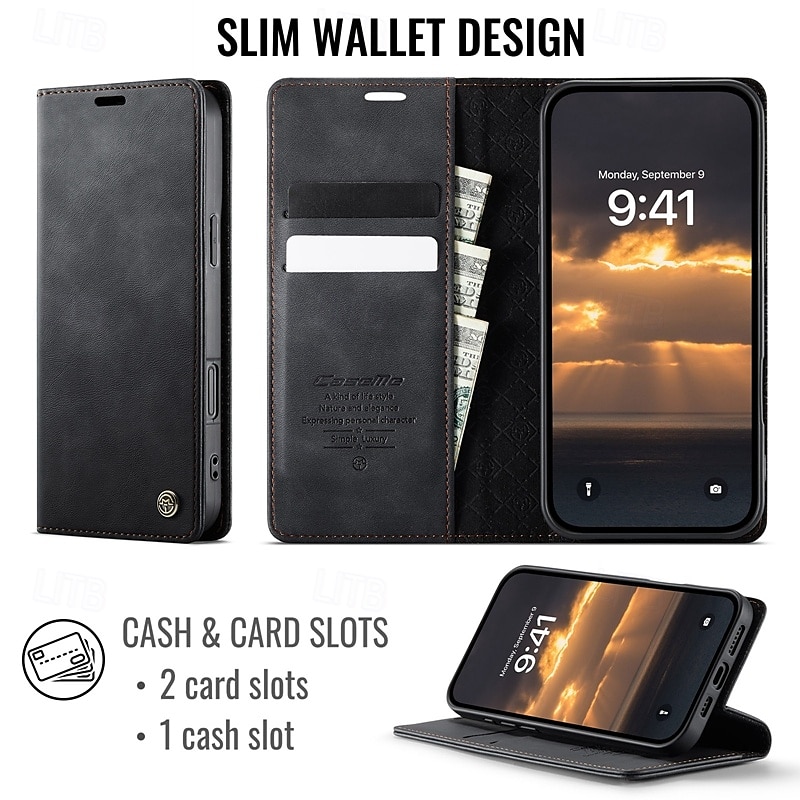 Phone Case For iPhone 16 Pro Max Plus iPhone 15 14 Pro Max Plus iPhone 13 12 Pro Max Mini Wallet Case with Stand Holder Magnetic Card Slot Retro TPU PU Leather 2025 - $17.99 –P2