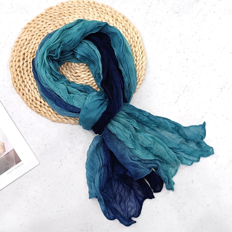 Foulard Rectangulaire Femmes Rue Quotidien Date Noir Jaune Bleu Écharpe Bloc de Couleur de 2025 ? $17.99 –P6