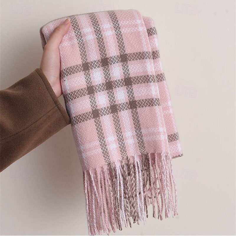 Foulard Rectangulaire Femmes Rue Quotidien Date Noir Jaune Écharpe Plaid de 2025 ? $21.99 –P8