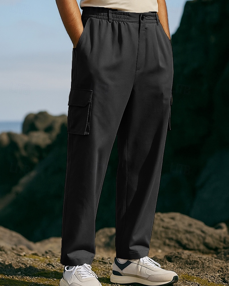 Men's Cargo Pants Hiking Pants Trousers Hiking Rain Pants Outdoor Regular Fit Waterproof Windproof Bottoms Pocket Black Army Green Cotton Camping / Hiking Running S M L XL XXL 2025 - $22.99 –P4