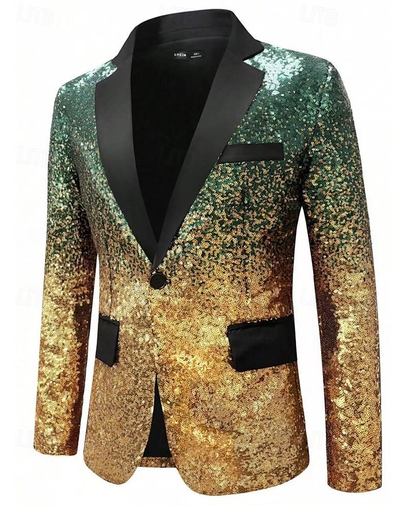 Homens Blazer O negócio Coquetel Festa de Casamento Moda Casual Primavera Outono Poliéster Gradiente Bolsos Botões Confortável Não Trespassado Jaqueta esporte Prata Azul Verde Escuro Roxo de 2025 por $67.99 –P3