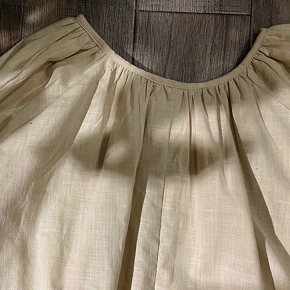 cămașă pentru femei 100% bumbac bluză simplă elegantă vintage zilnic mânecă jumătate mânecă felinar decolteu rotund decolteu în V topuri obișnuite zilnic vacanță ieșiri în oraș încrețite alb caisă 2025 - $41.99 –P8