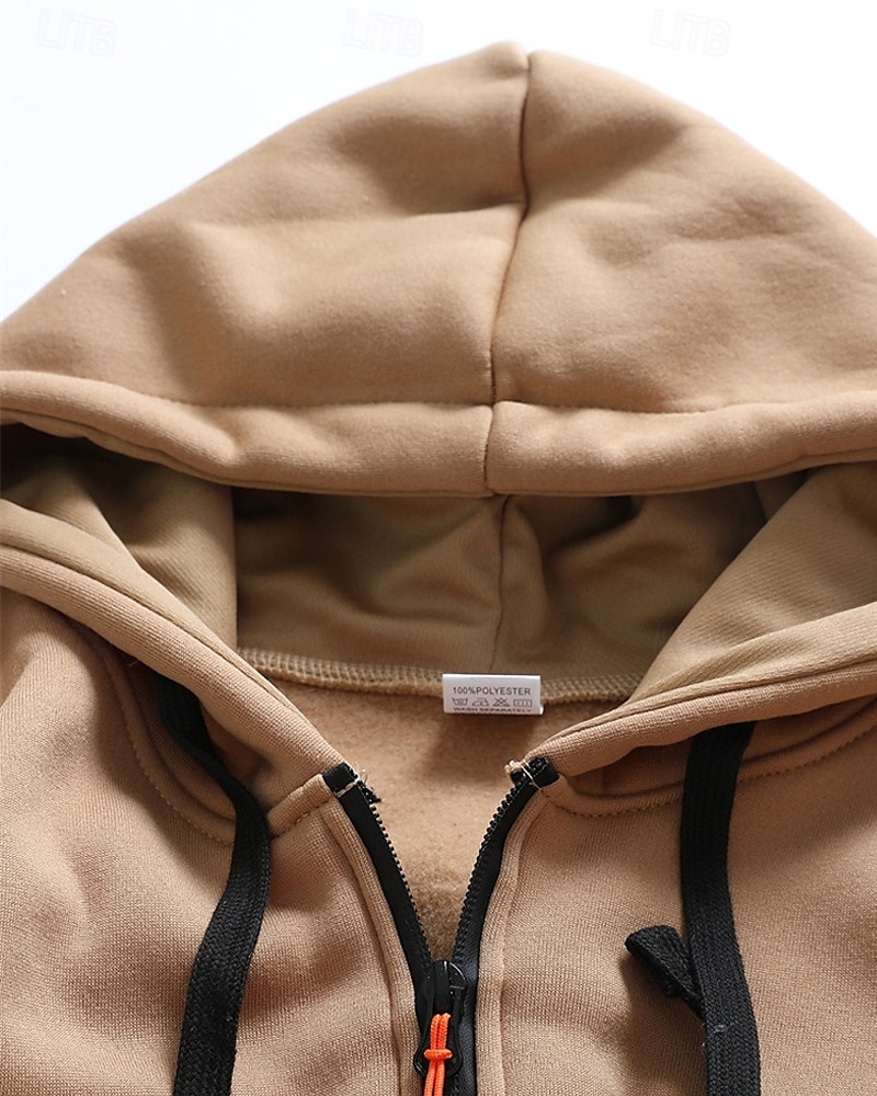 Voor heren Trui met capuchon Hoodie met kwartrits Zwart Wit Wijn Leger Groen Rood Capuchon Effen Zak Kwart ritssluiting Sport & Outdoor Dagelijks Feestdagen Polyester Streetwear Basic Casual Lente 2025 - $23.99 –P15