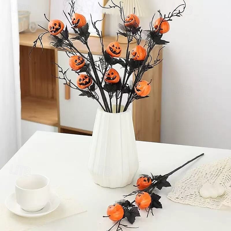 4 mazzi di fiori artificiali di zucca di Halloween, bouquet di zucca finta da 18,5 pollici in stile gotico misterioso e unico per decorazioni per la casa, decorazioni per feste a tema e decorazioni da del 2025 a $24.99 –P3