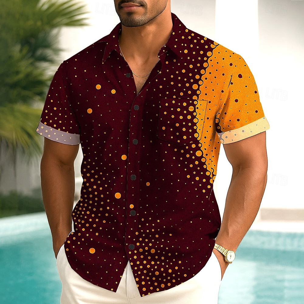 Homme Dégradé Points Ronds Chemise Chemise d'été Chemise Boutonnée Manche Courte Mode Décontractée Extérieur Vacances Tenue Quotidienne Été Printemps Col Rabattu Impression 3D chemises à col Une de 2025 ? $23.99 –P2