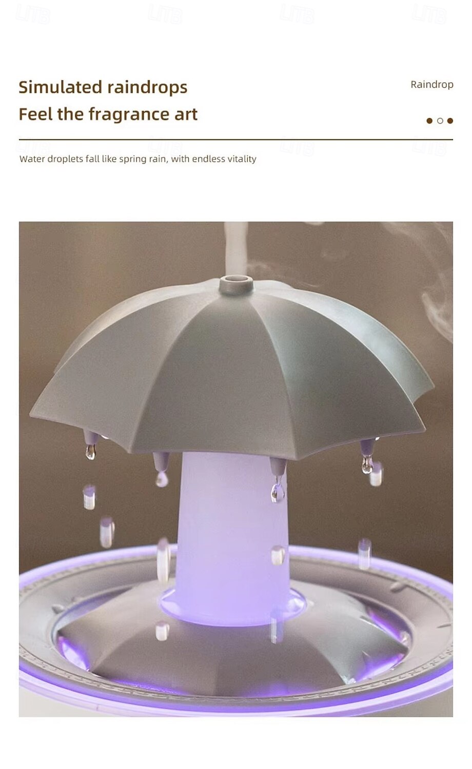 Kleurrijke regendruppel aromatherapie machine roterende waterdruppel luchtbevochtiger afstandsbediening thuiskantoor waterzuiveraar 2025 - $35.99 –P9