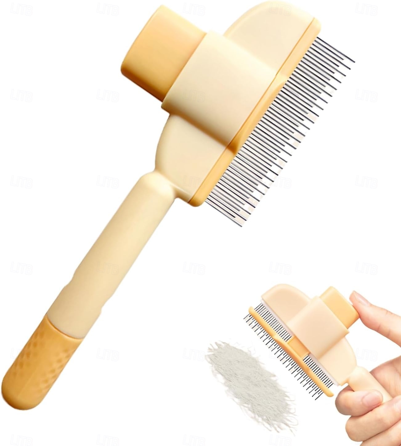 pente para remoção de pelos de animais de estimação com botão de liberação, pente para remoção de pelos de animais de estimação contra pulgas, para cães ou gatos de pelo longo e curto de 2025 por $13.99 –P3