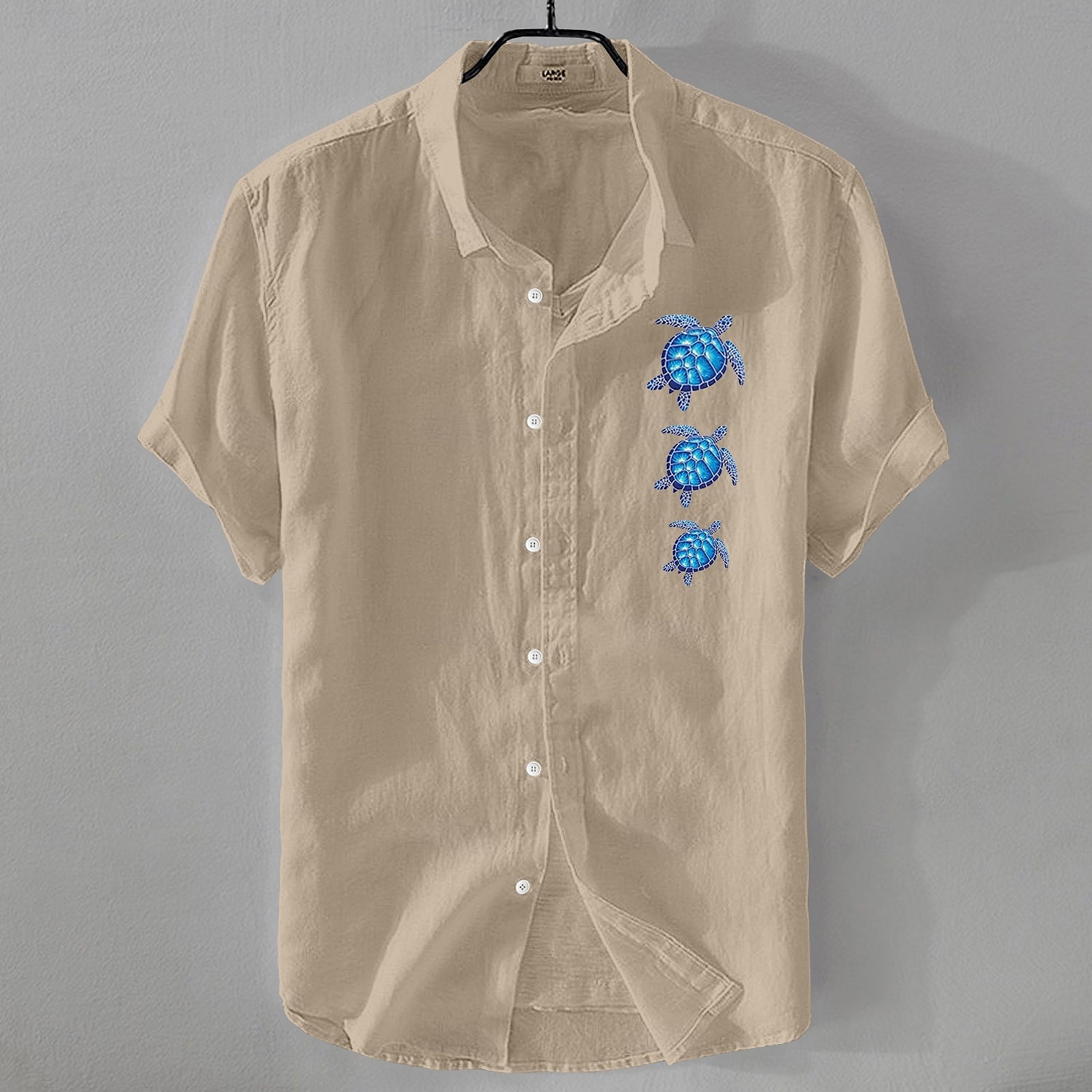 Per uomo Camicia Camicia di lino Camicia Estiva Camicia da Spiaggia Camicia con Bottoni Tartaruga Vacanza Ferie Nero Bianco Rosa Blu Manica Corta Collo ripiegato Estate Abbigliamento del 2025 a $21.99 –P7
