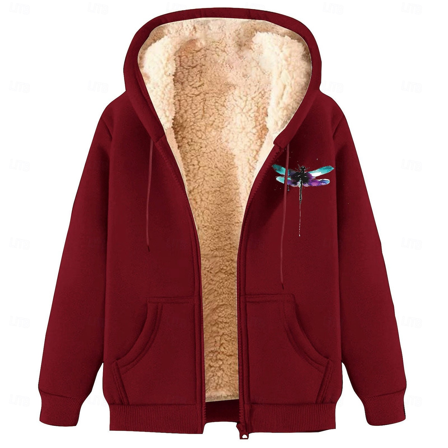 Herr Huvtröja med dragkedja Fleece-jacka Huvtröja i fleece Aprikos Svart Vin Rubinrött Blå Huva Slät Grafiska tryck Dragkedja Ficka Sport & Utomhus Ledigt Dagligen Polyester Streetwear Ledigt Höst 2026 - $24.99 –P3