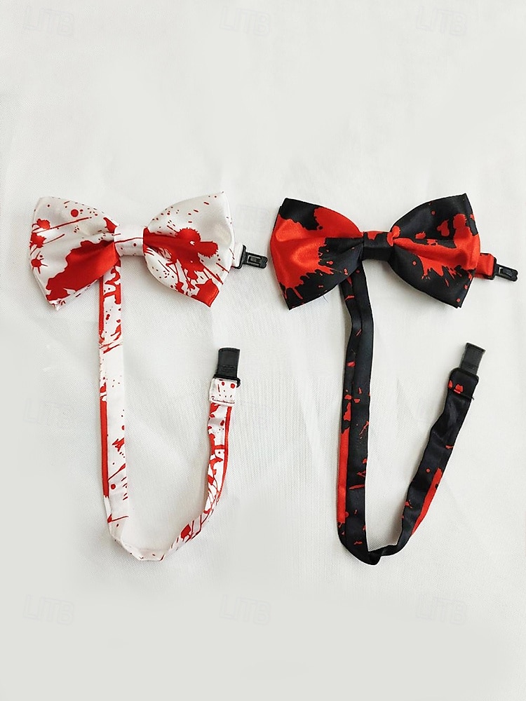 Blutspritzer-Fliege für Herren – verstellbare Horror-Kostüm-Krawatte für Party, Cosplay & Vampir-Look 2025 - $11.99 –P6