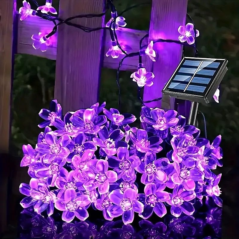 Guirlande lumineuse solaire en forme de cerisier, 12 m, 100 LED, luminaire décoratif d'extérieur, idéal pour Noël, un mariage, une cour, un balcon ou une clôture, idéal pour Halloween de 2025 ? $20.99 –P1