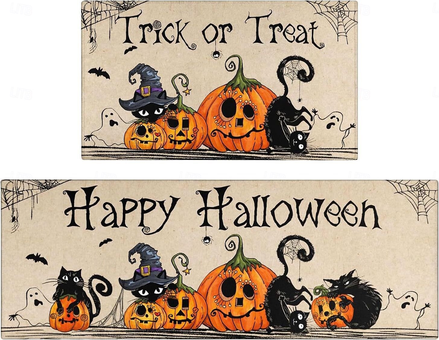halloween &Thanksgiving sklisikker kjøkkenmatte - flekkbestandig krystallfløyelsteppe til badet &døråpning 2025 - $42.99 –P7