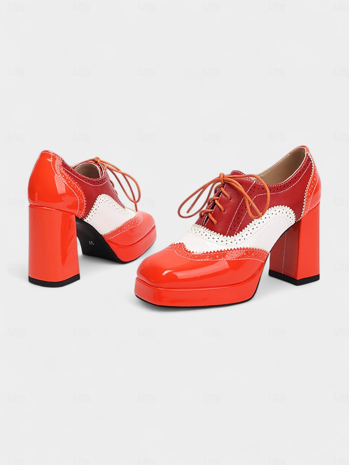 női színes oxford platform sarkú cipő – retró lakkbőr fűzős brogue cipők feltűnő megjelenéshez és kosztümökhöz 2025 - $59.99 –P6
