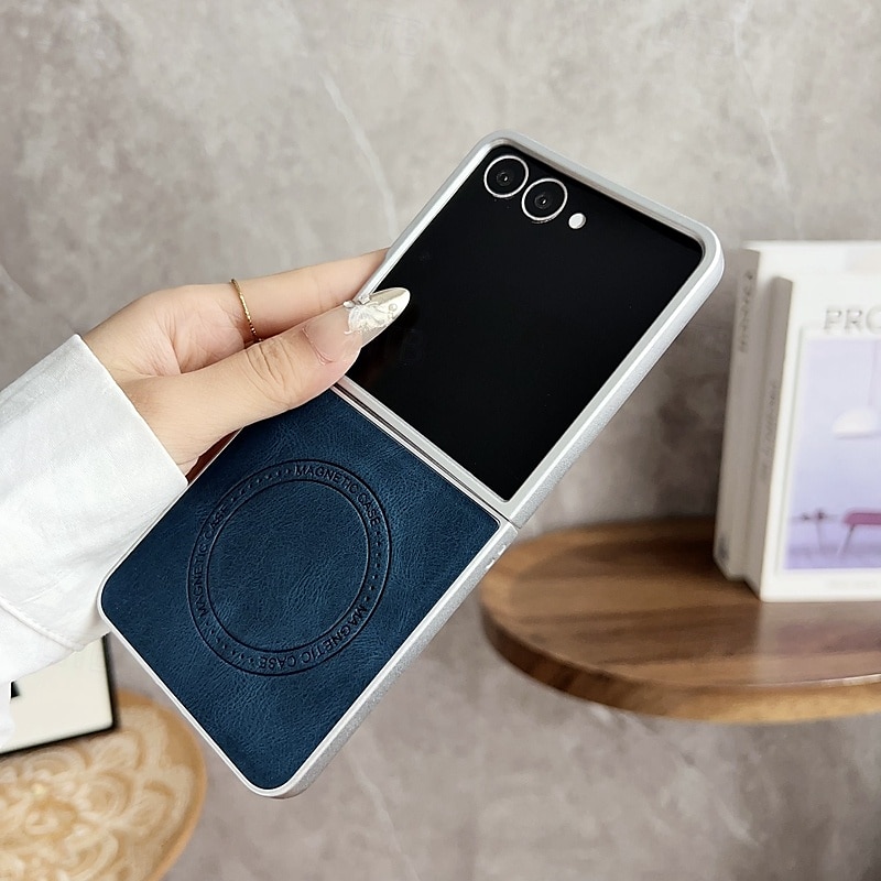 téléphone Coque Pour Samsung Galaxy Z Flip 7 Z Flip 6 Z Flip 5 Z Flip 4 Z Flip 3 Coque Arrière Magnétique Antichoc Rétro TPU faux cuir de 2025 ? $15.99 –P4